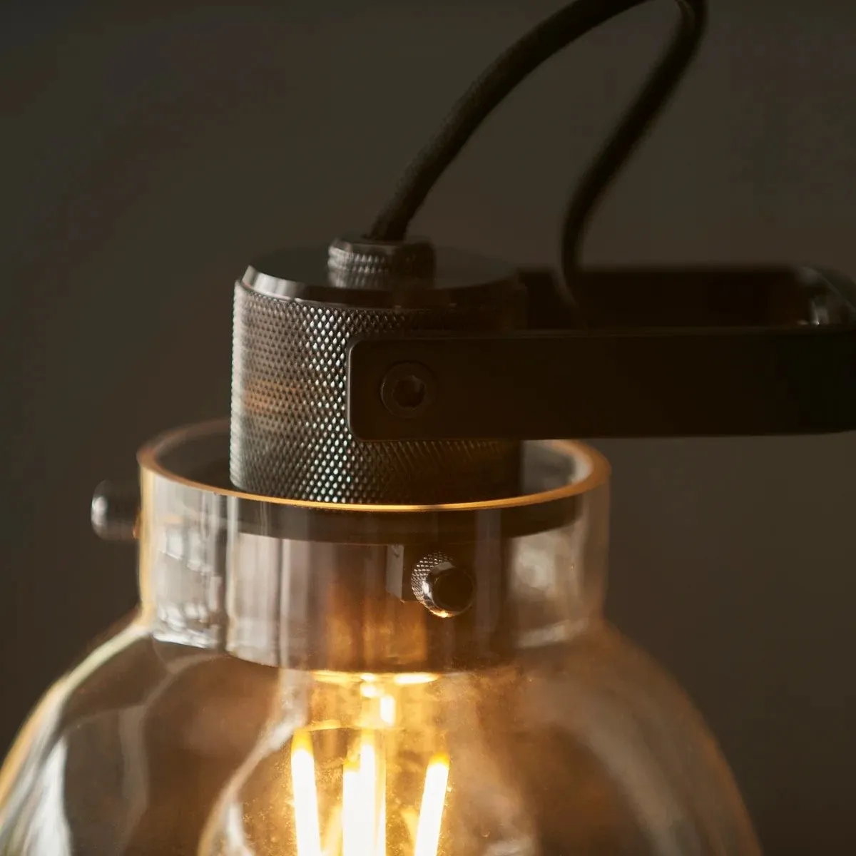 Readium Adjustable Table Lamp - Industrial Metal and Dome Glass for Bedroom and Study KL1822