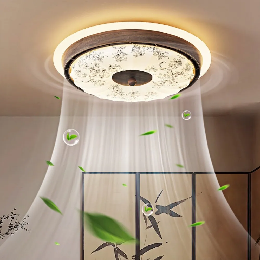 Vintage Bladeless Silent Ceiling Fan Light For Bedroom KL934