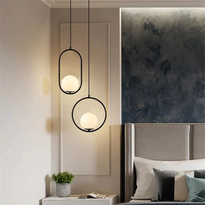 Mila Elegant Sphere Pendant Lamp - Glass Ball Pendant Light for Kitchen or Dining Room