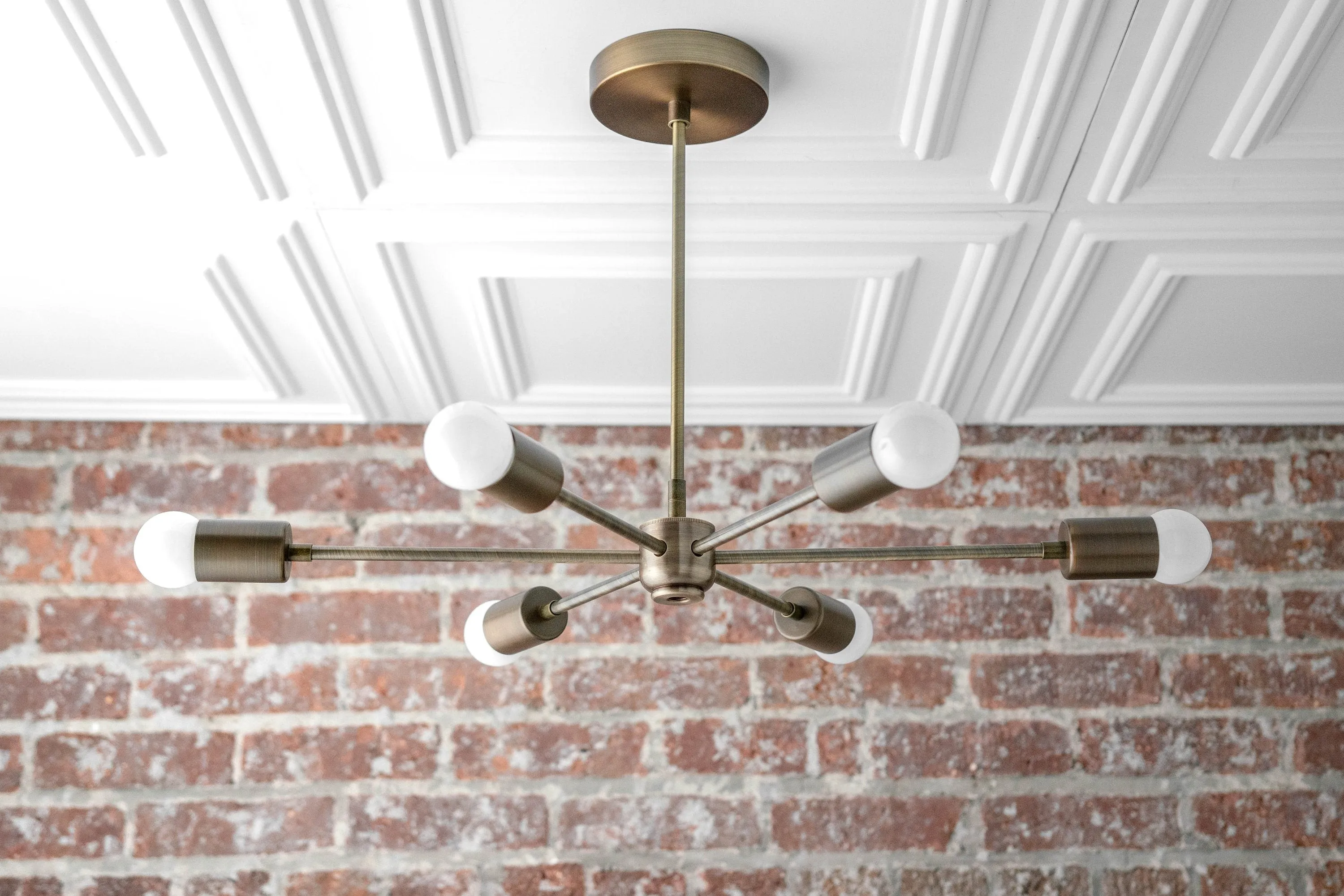 Mobilux Line Mid Century Modern Chandelier - 6 Heads Hanging Light KL1408