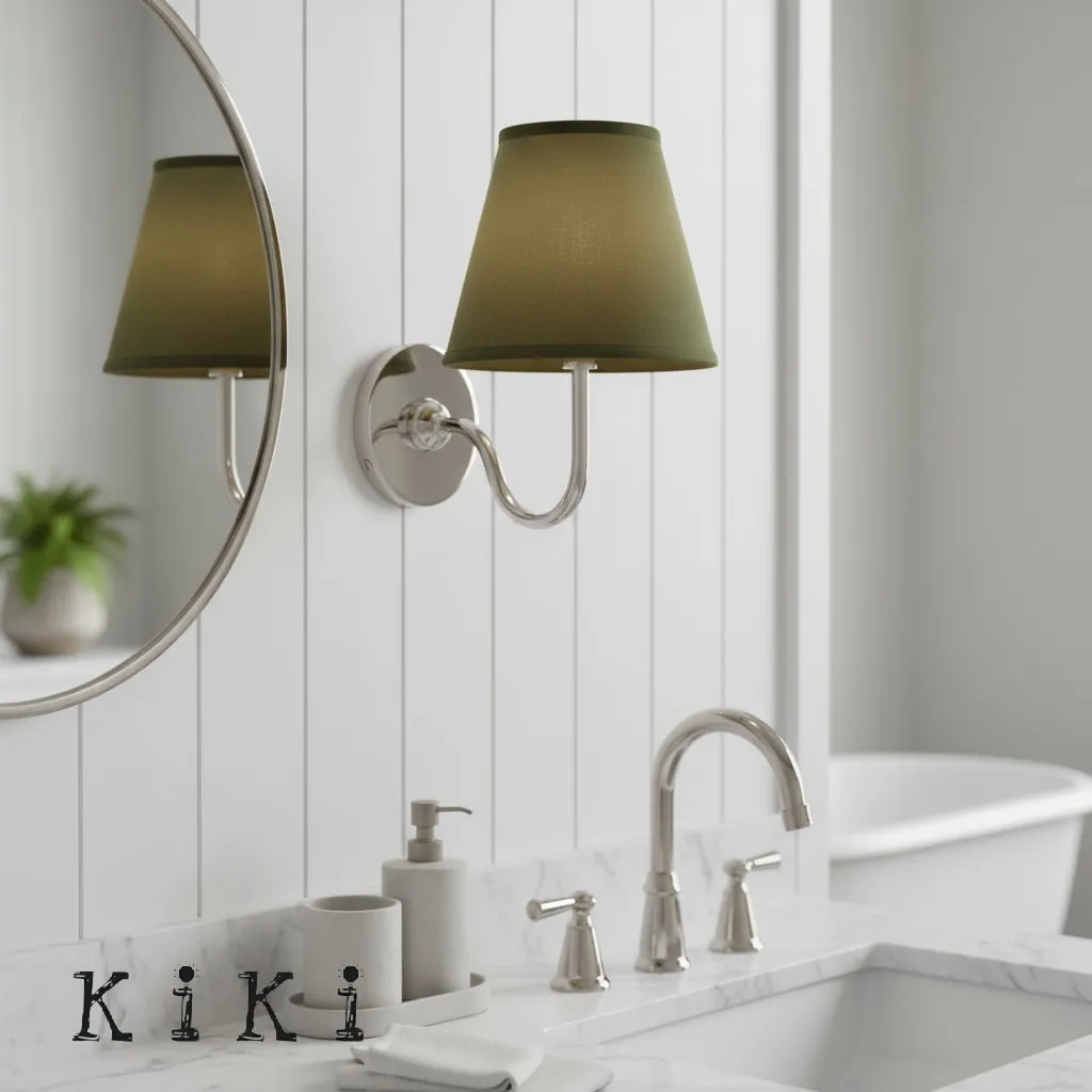 Luvora Vintage Pleated Shade Wall Lamp - Refined Linen Sconce For Bathroom or Corridor KL1272