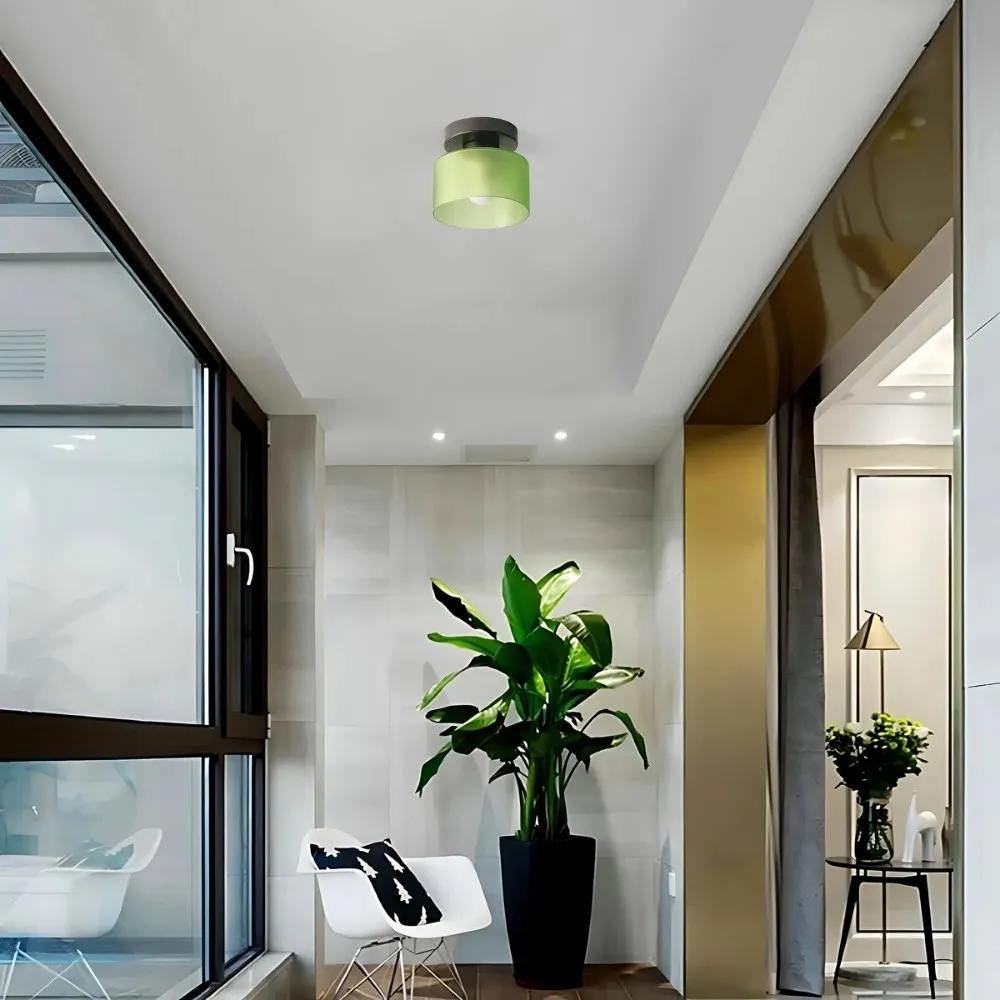 Moriglaze Glass Cylinder Ceiling Light - Sleek Sculptural Ceiling Lamp for Bedroom KL883