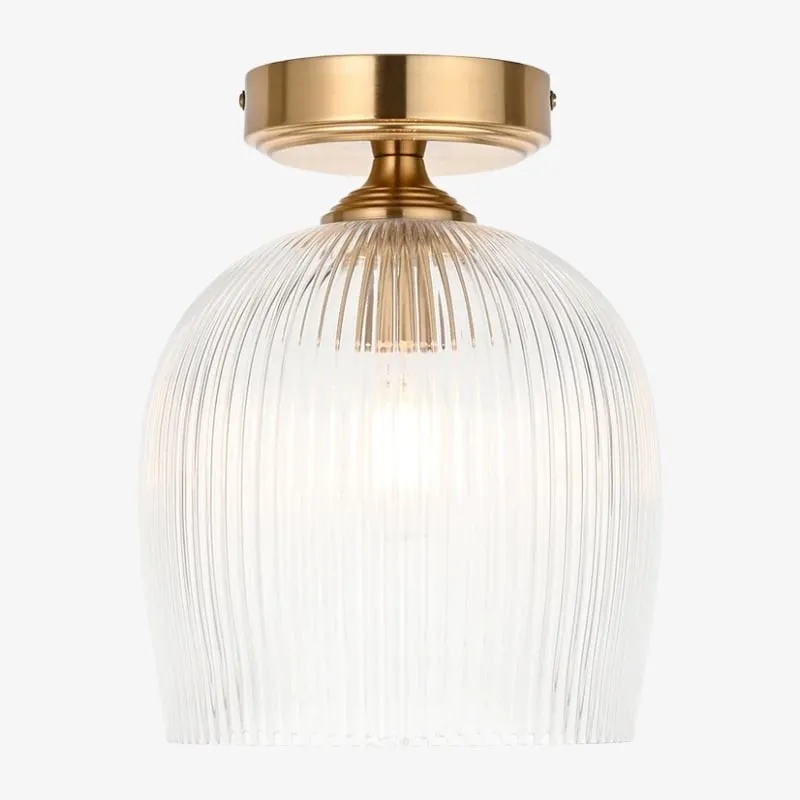 Brazara Dome Ceiling Light - Industrial Ribbed and Clear Glass for Living Room KL1876