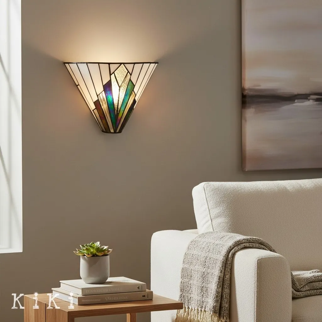 TF Astoria Fan Shaped Vintage Glass Wall Sconce for Bedroom and Hallway KL1991