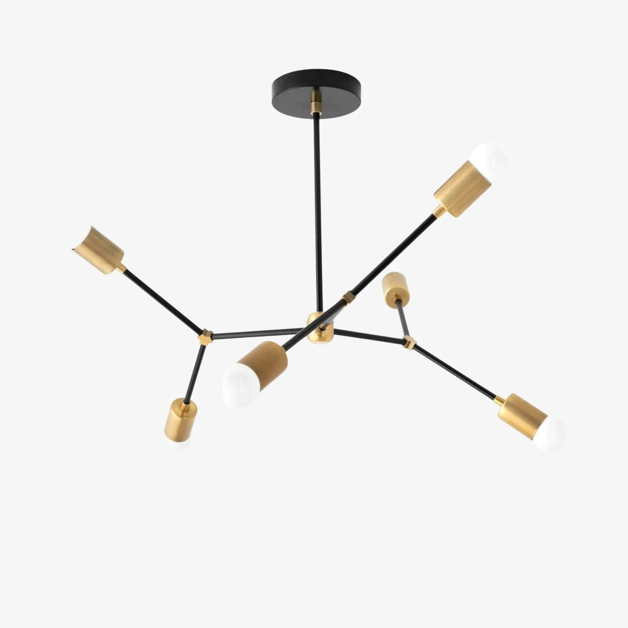 Mobilux Line Modern Geometric Chandelier - Brass Ceiling Light Fixture KL1410