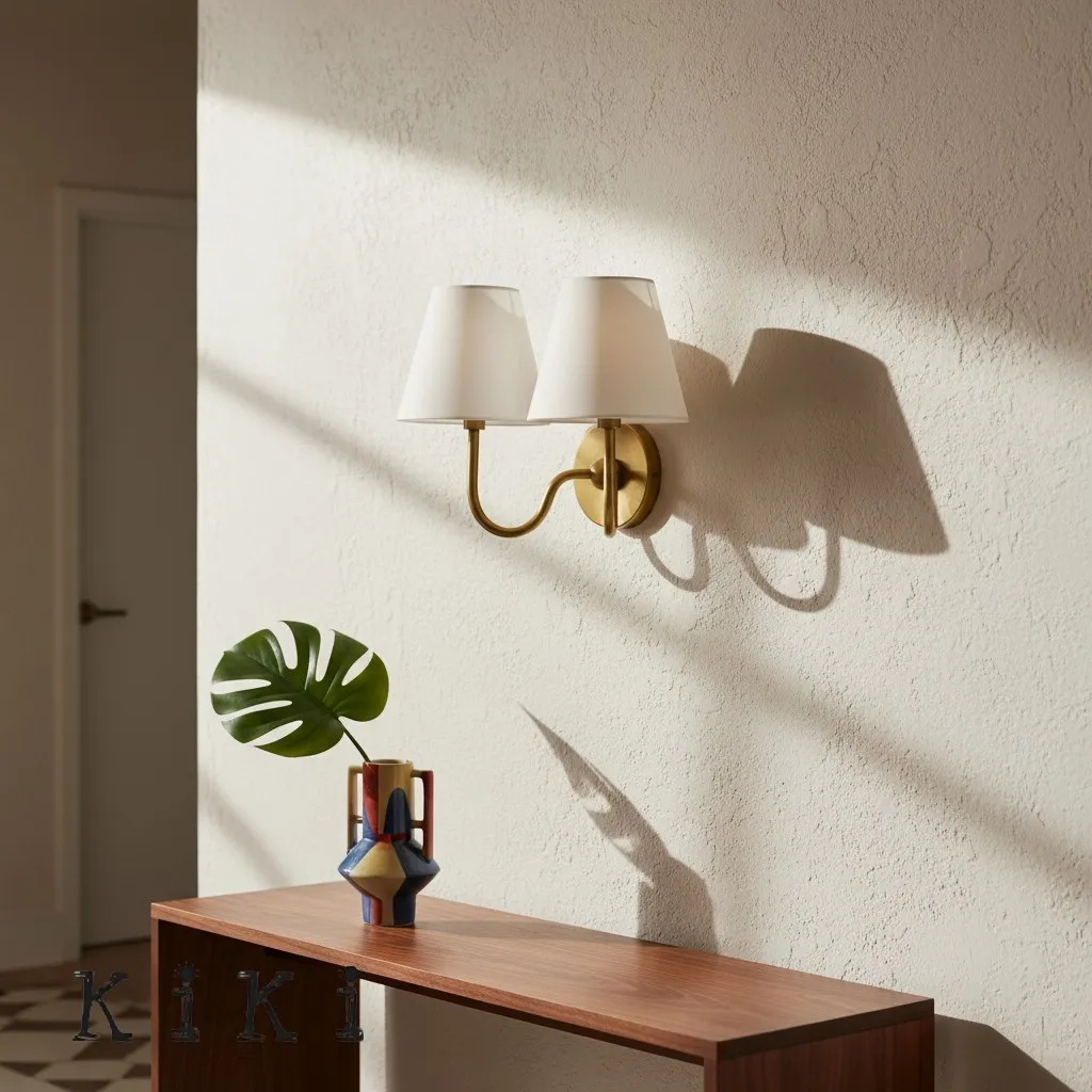 Luvora Vintage Pleated Shade Wall Lamp - Refined Linen Sconce For Bathroom or Corridor KL1272