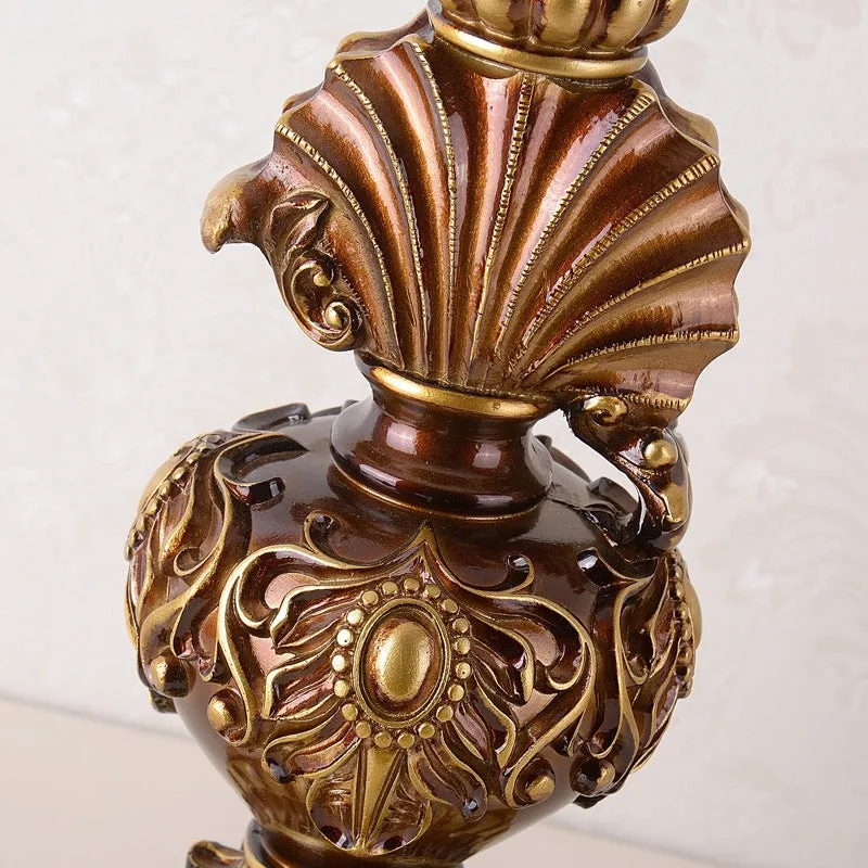 Traditional European Pink Pattern Lampshade Table Lamp KL706