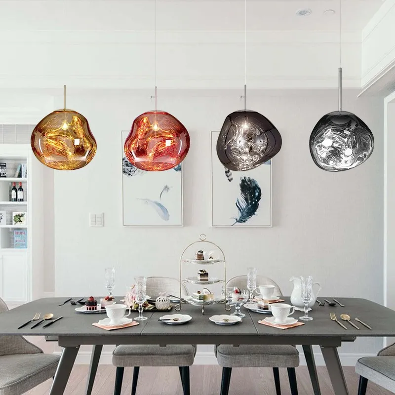 Glass Melt Pendant Light - Artistic Molten Pendant Light For Living Room And Dining Room