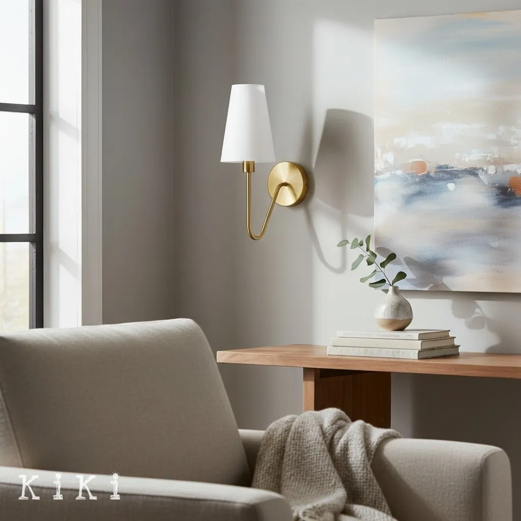 Arcuma Vintage Fabric Shade Wall Lamp for Bedroom and Living Room KL2061