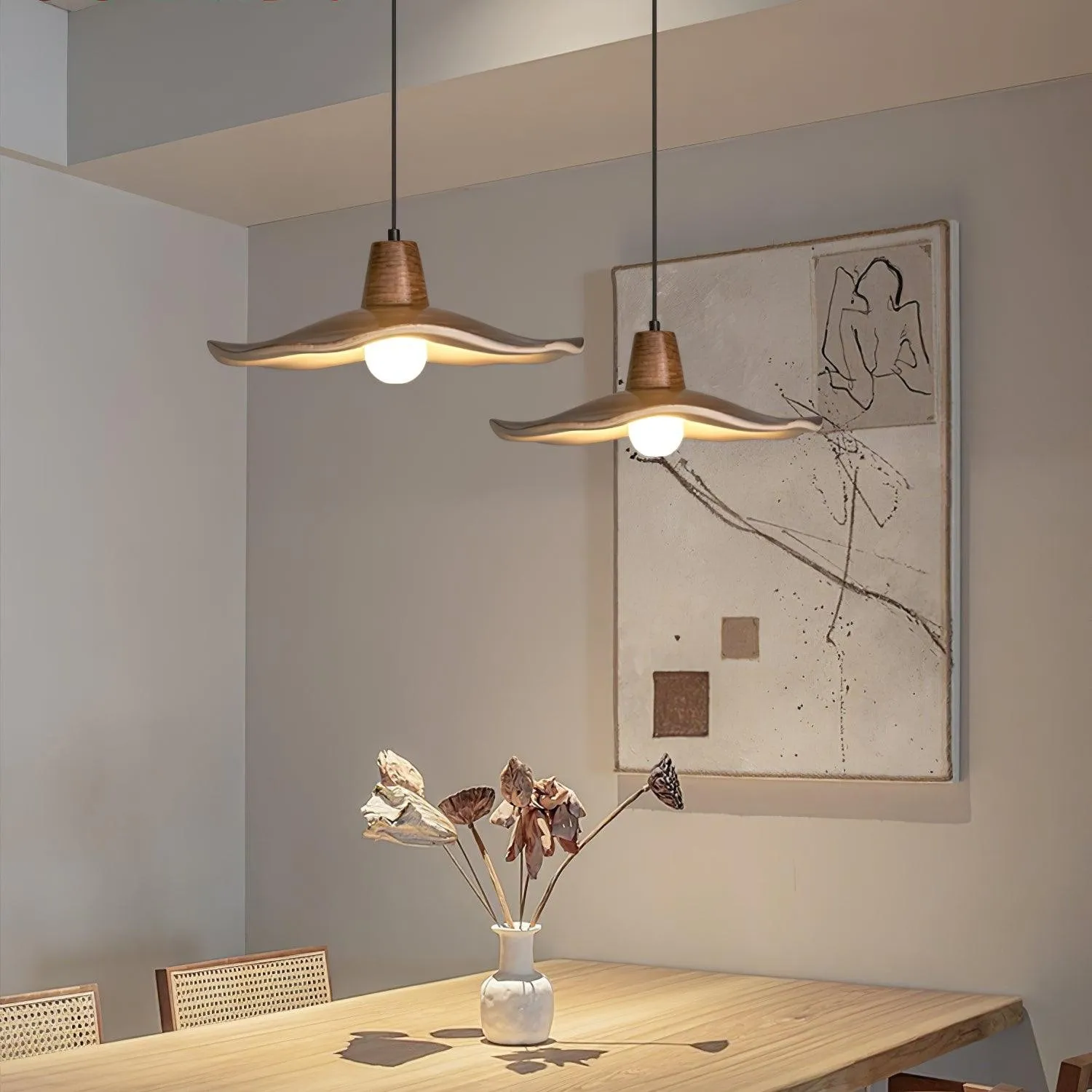 Black Imitation Walnut Wood Grain Kitchen Pendant Lamp KL716
