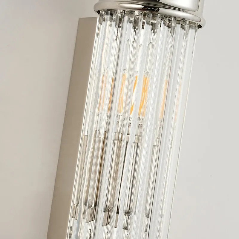 Bravira Ribbed Glass Wall Lamp - Nordic Modern Cylinder Sconce for Living Room and Entry KL2238