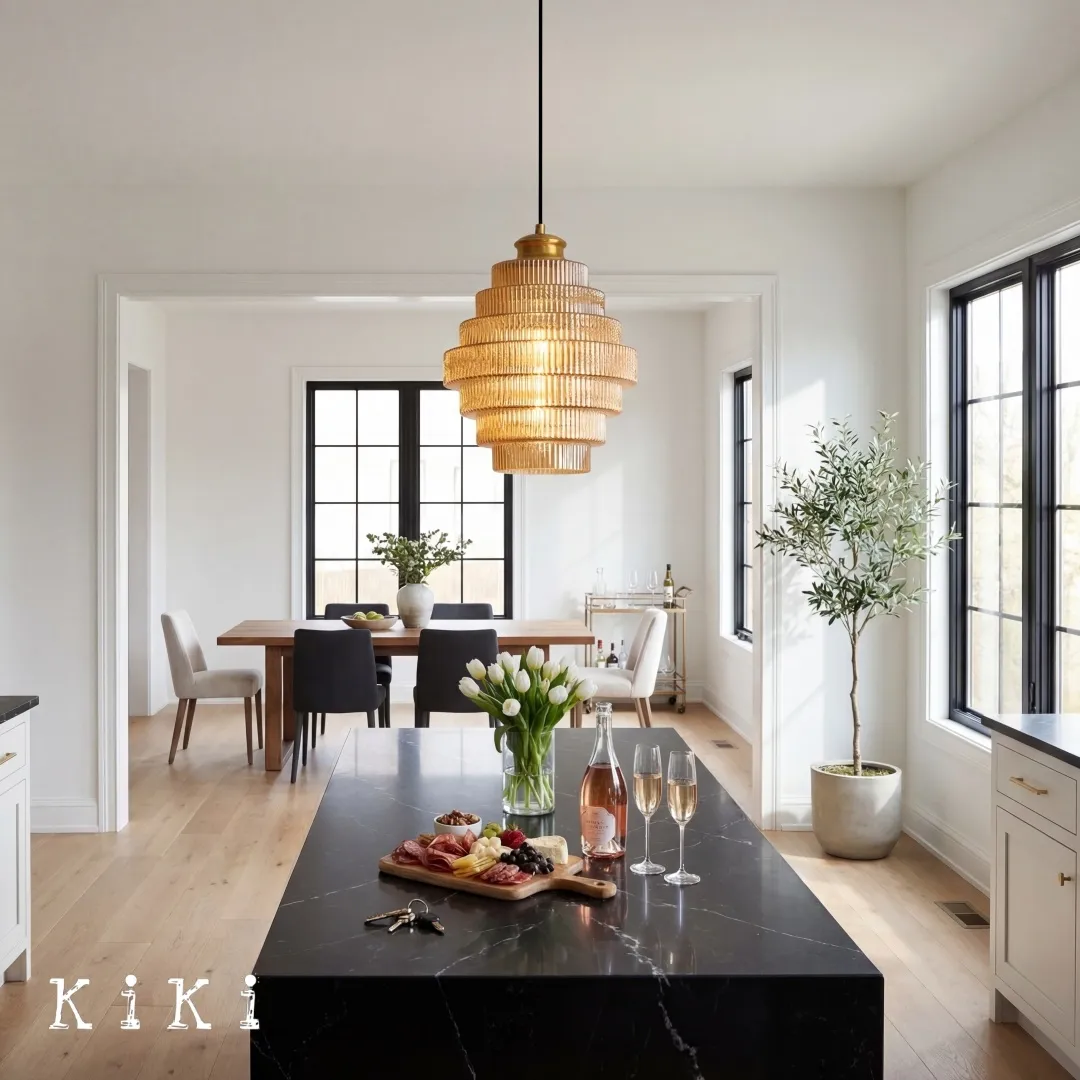 Bottis Layered Glass Pendant Light - Honey Pot Shade Pendant Lamp for Living Room KL467