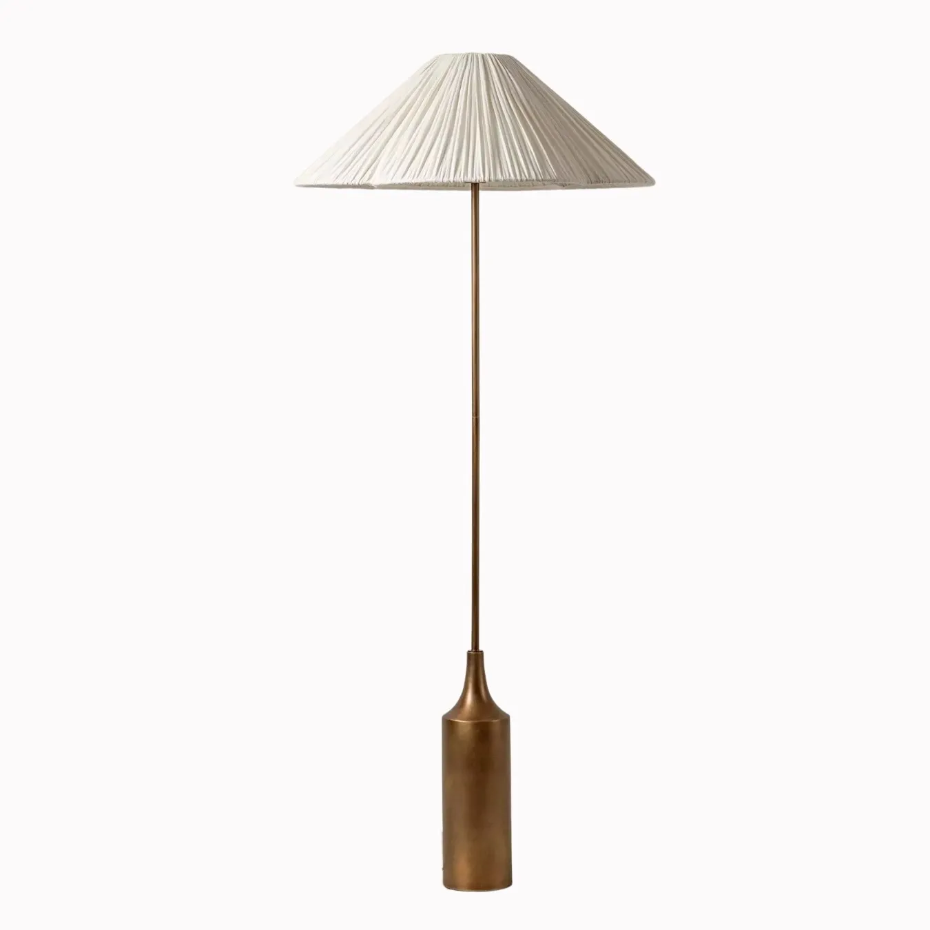 Linen Scalloped Floor Lamp – Soft Linen Pleats with Refined Metal Base KL1535