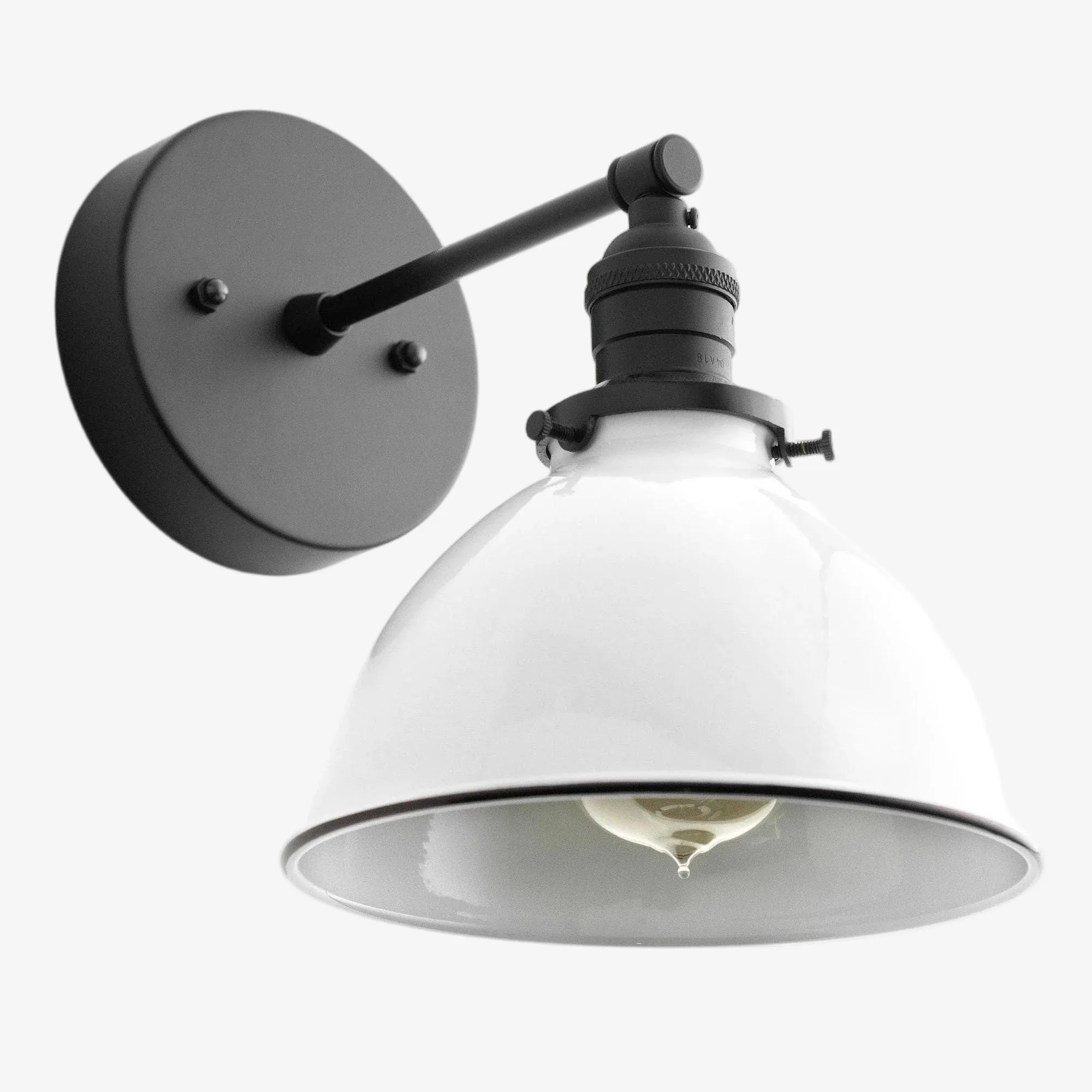 Conique Metal Wall Sconce - White Metal Shade - Industrial Modern Lighting KL1419
