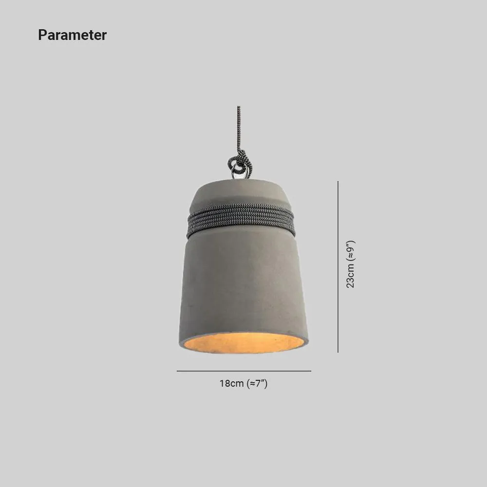 Nordic Cement Hemp Rope Pendant Lamp KL879