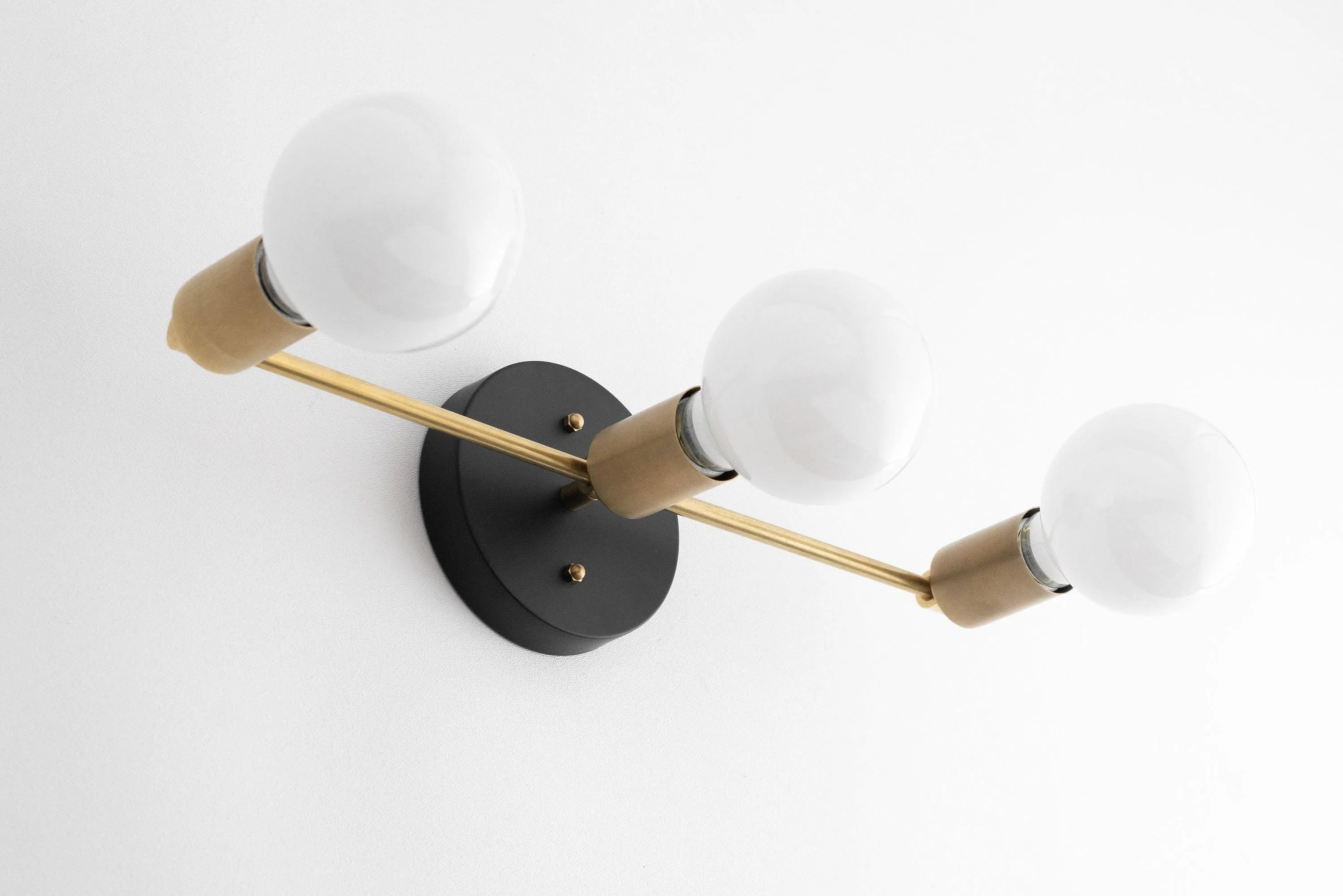 Glorica Glass Mid Century Modern Vanity Light - 3 Light Wall Fixture KL1527