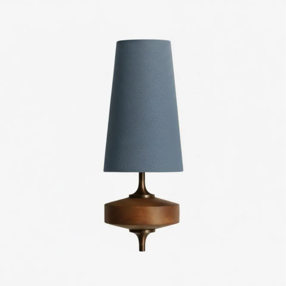 Hour Retro Fabric Shade Wall Sconce – Mid-Century Inspired For Vanity or Bedside KL1176