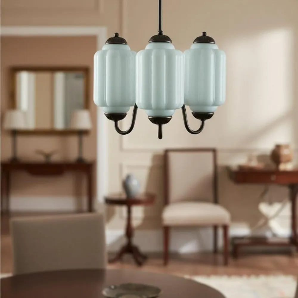 Vintage Eloise Glass 3 Lights Chandelier For Living Room KL928
