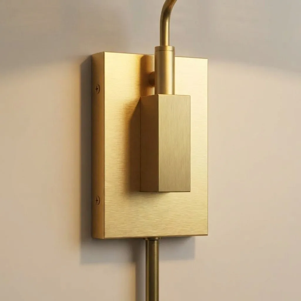 Welanery Swing Arm Rattan Wall Sconce - Farmhouse Style Lamp for Bedside Reading KL2372