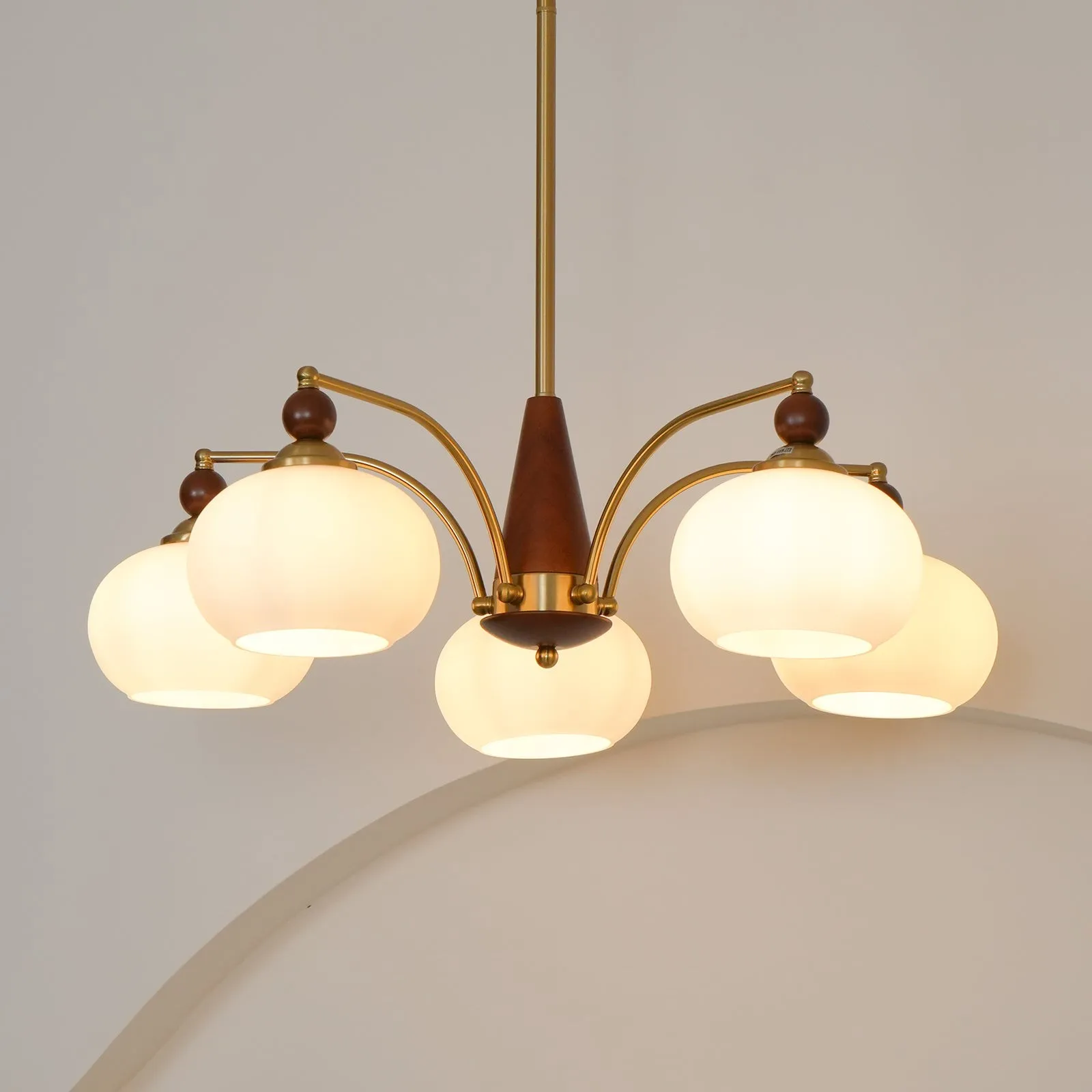 Vintage Multihead Persimmon Chandelier KL609
