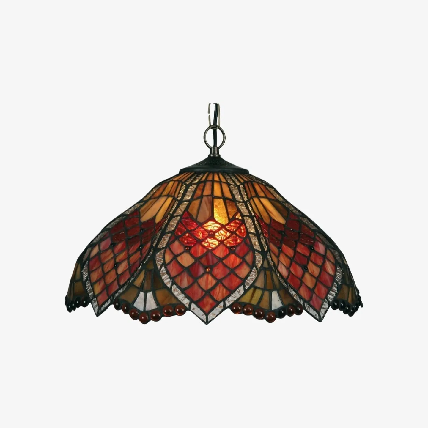 TF Orsino Vintage Art Deco Pendant Light - Textured Glass Lighting for Bedrooms & Halls KL1852