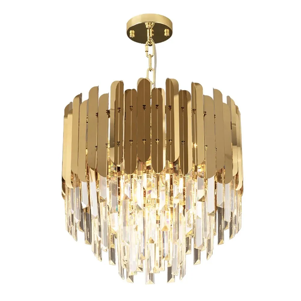 Modern Brass Crystal Chandelier