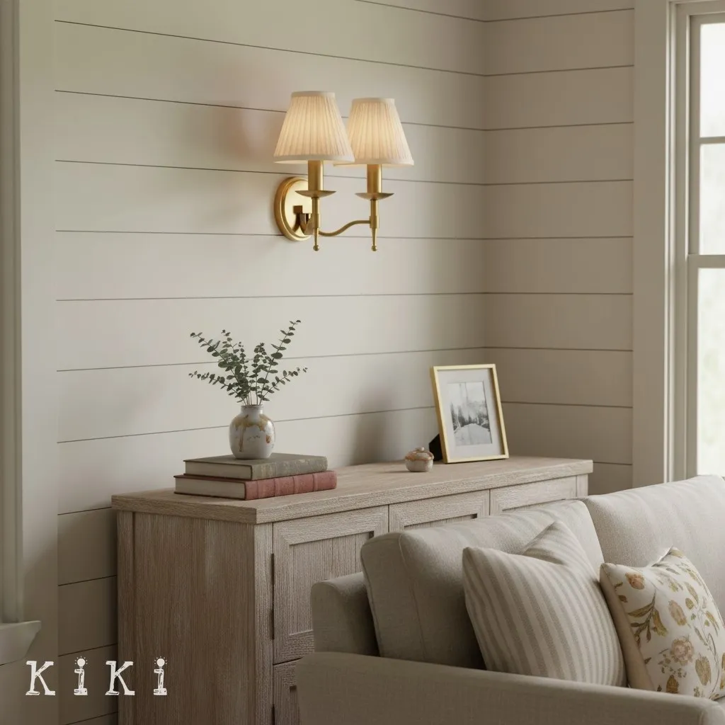 Tela Traditional Brass Wall Sconce - Classic Curved Arm Sconce for Hallway KL1787