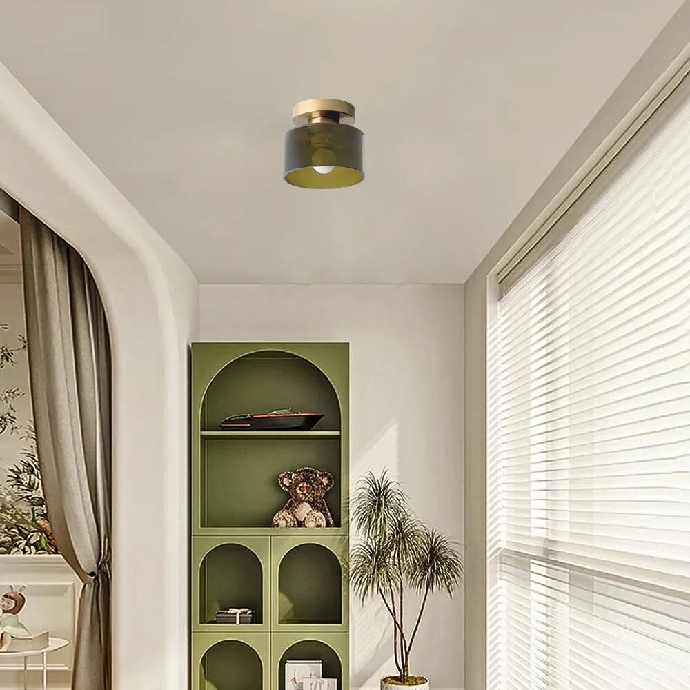 Moriglaze Glass Cylinder Ceiling Light - Sleek Sculptural Ceiling Lamp for Bedroom KL883