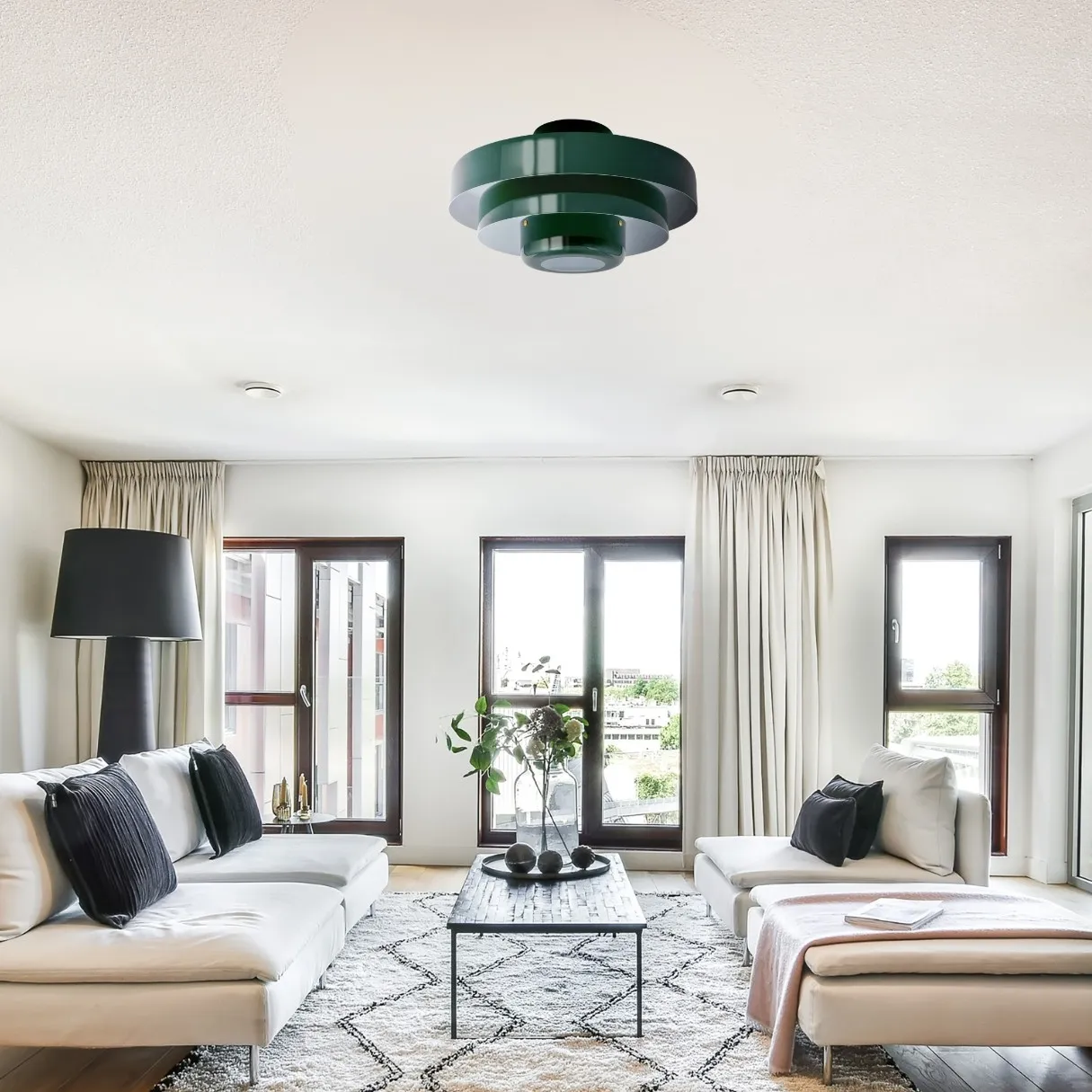 Three-Tier Bauhaus Ceiling Lamp - Bold Colors Ceiling Light for Bedroom or Lounge KL885