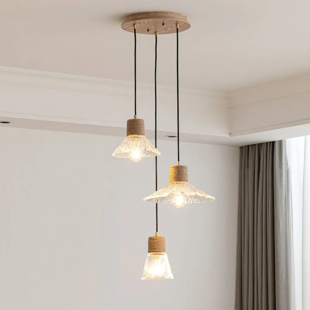 Hemp Rope Glass Pendant Lamp KL1030
