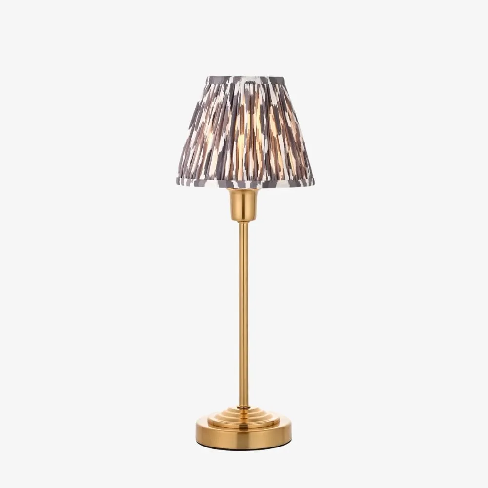 Bronzuno Patterned Fabric Table Lamp - Brass or Bronze Finish Modern-Bohemian Bedside & Living Space Light KL1909