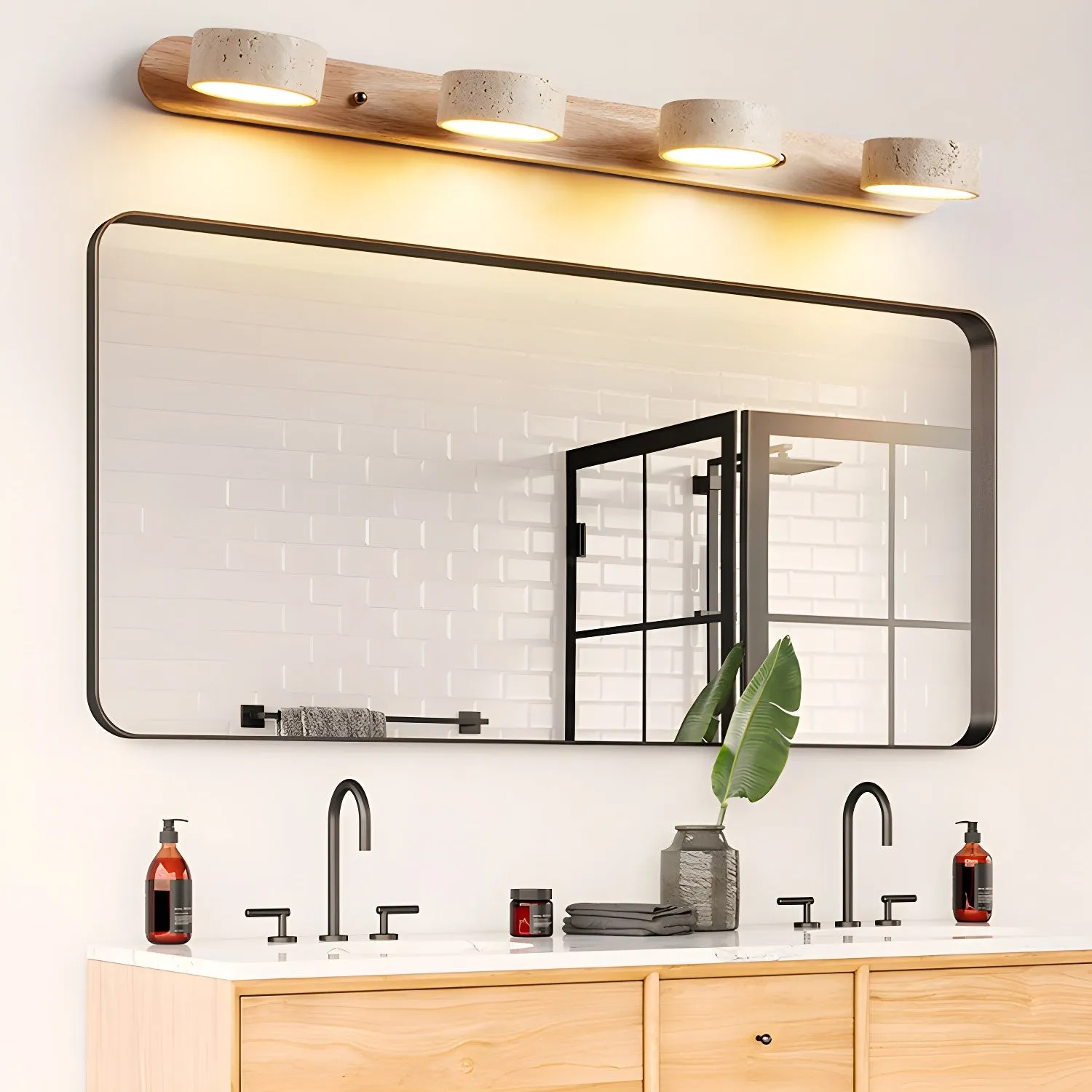 Minimalist Multi Light Travertine Wall Sconce KL892