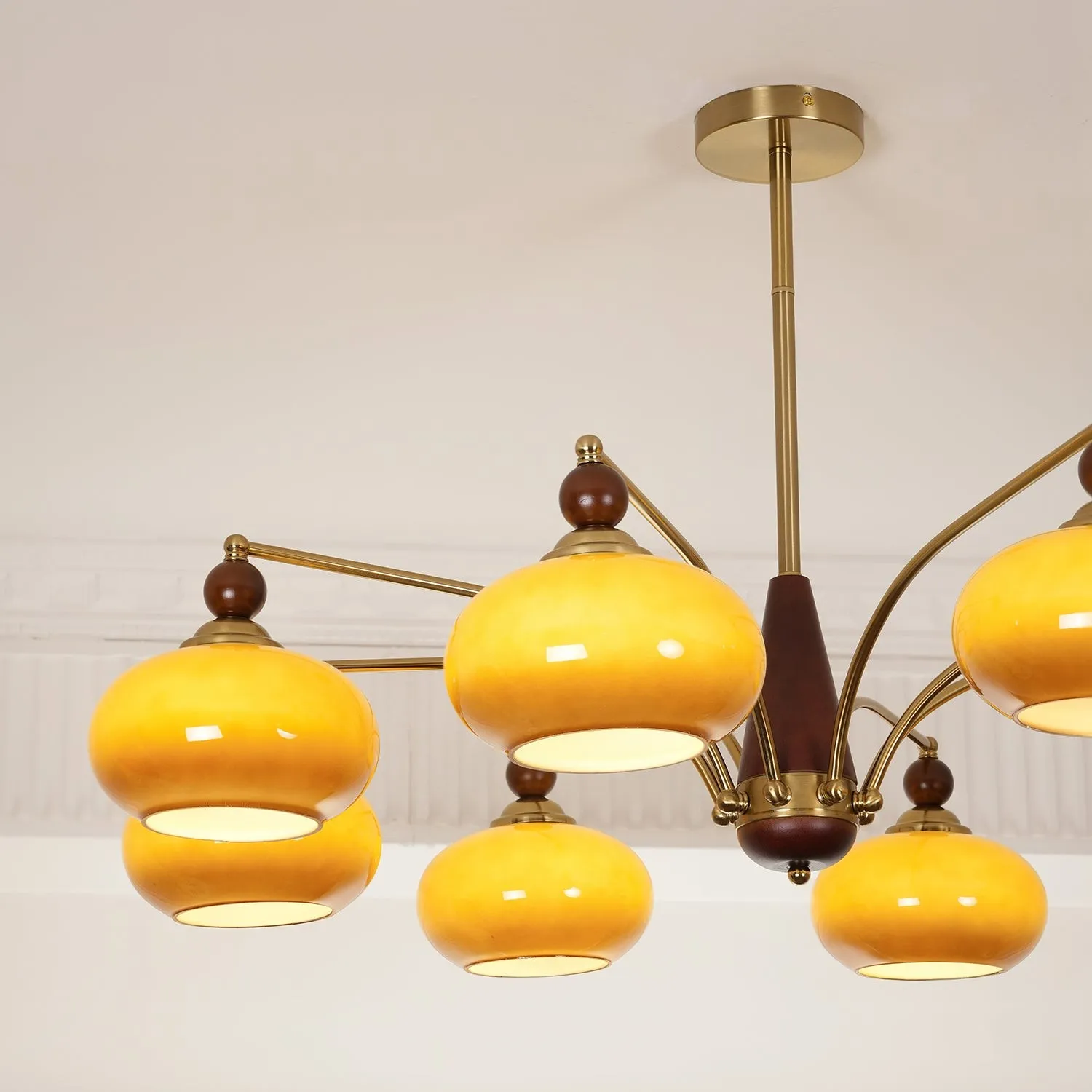 Vintage Multihead Persimmon Chandelier KL609