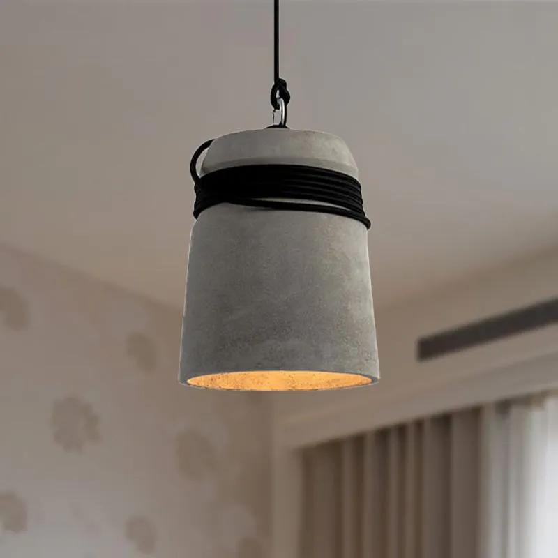 Nordic Cement Hemp Rope Pendant Lamp KL879