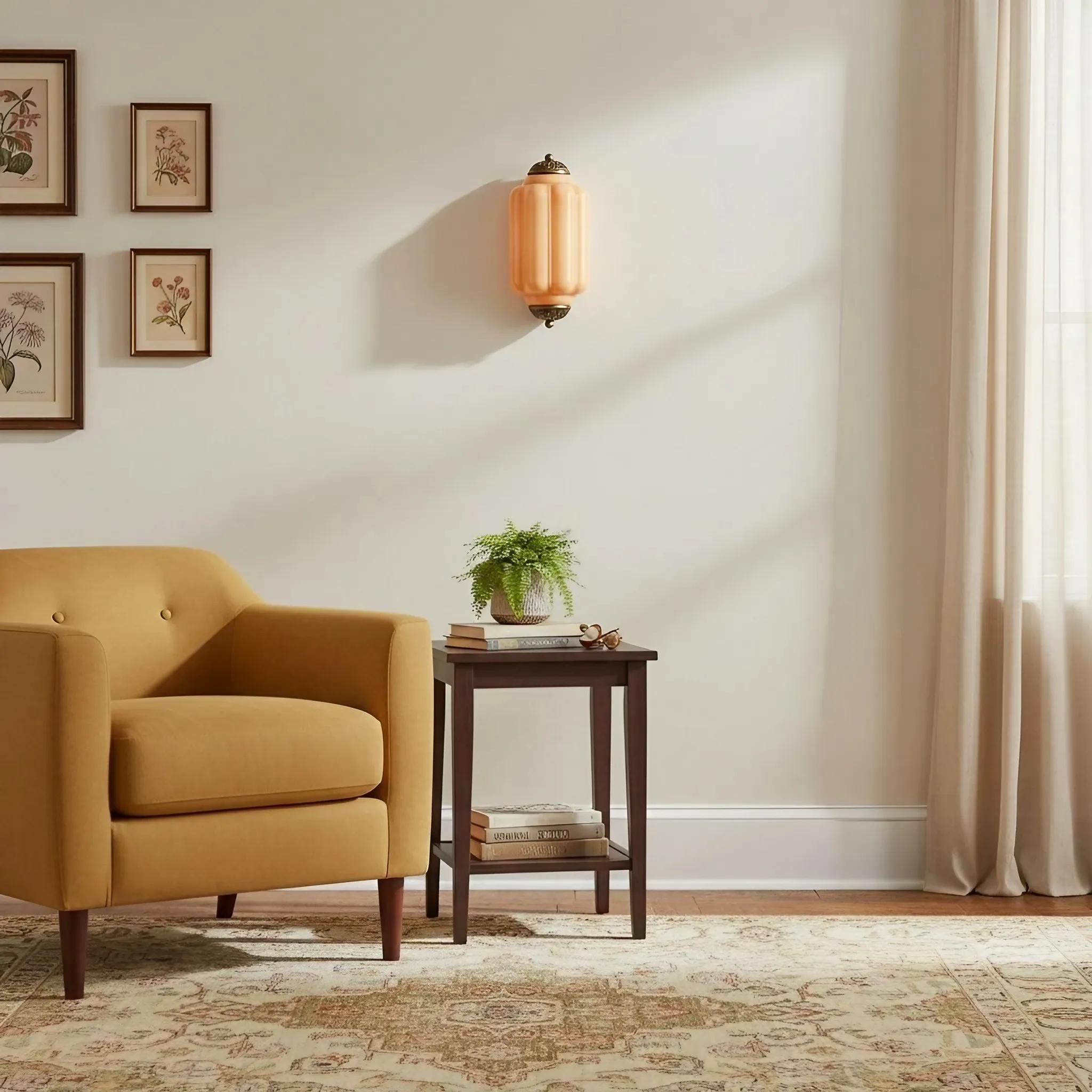 Eloise Long Pumpkin Retro Glass Recessed Wall Lamp KL857