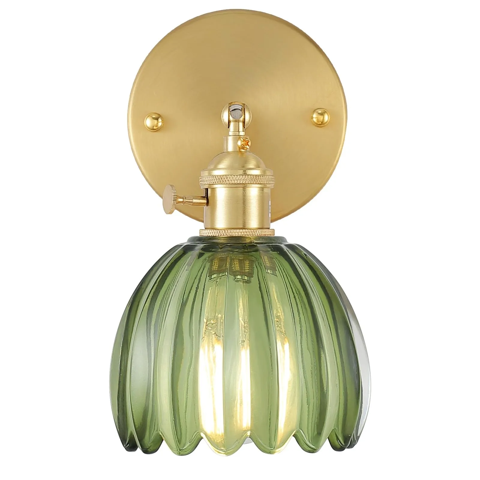 Antique Brass Tulip Glass Wall Light KL93