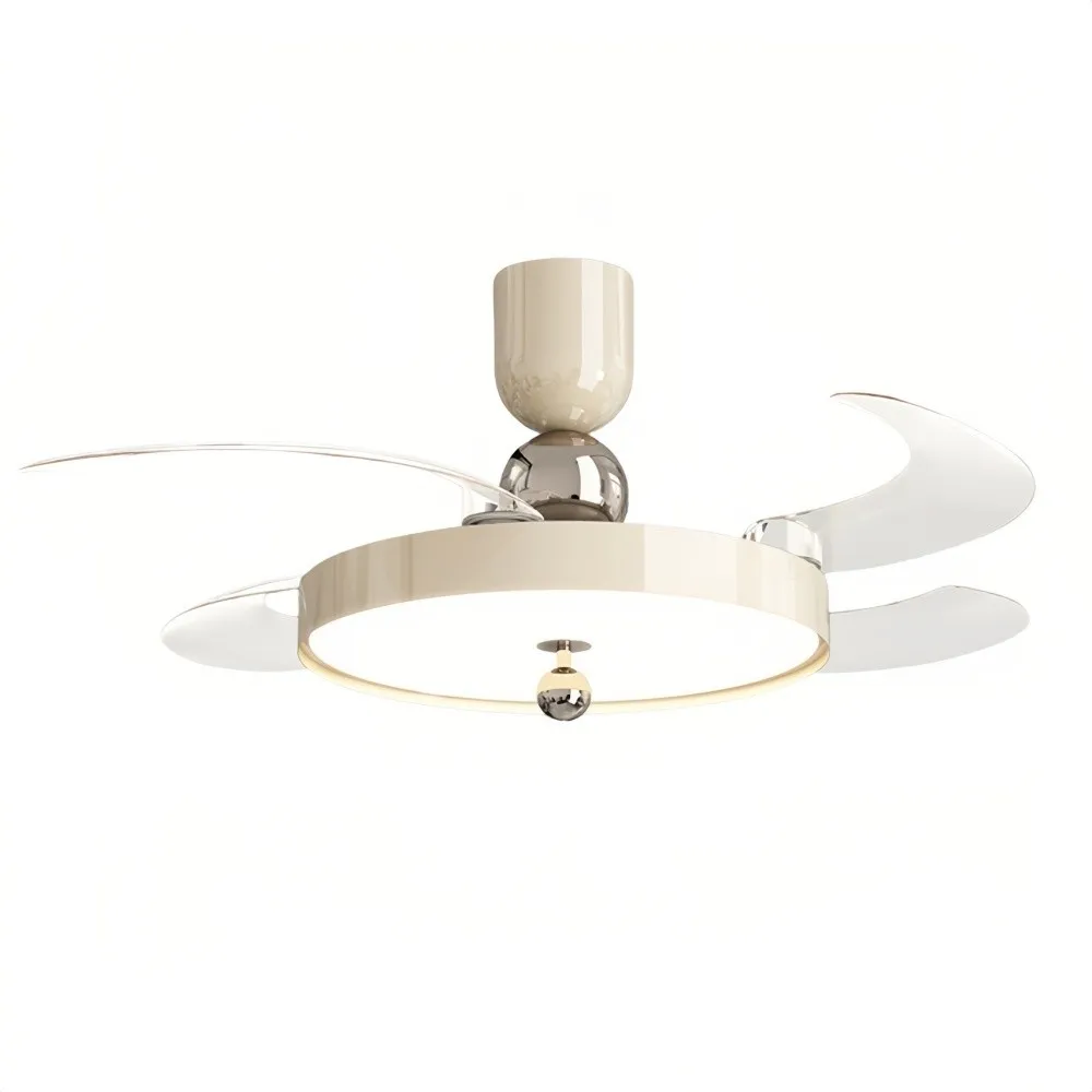 Modern Cream Retractable Blade Ceiling Fan Light KL945