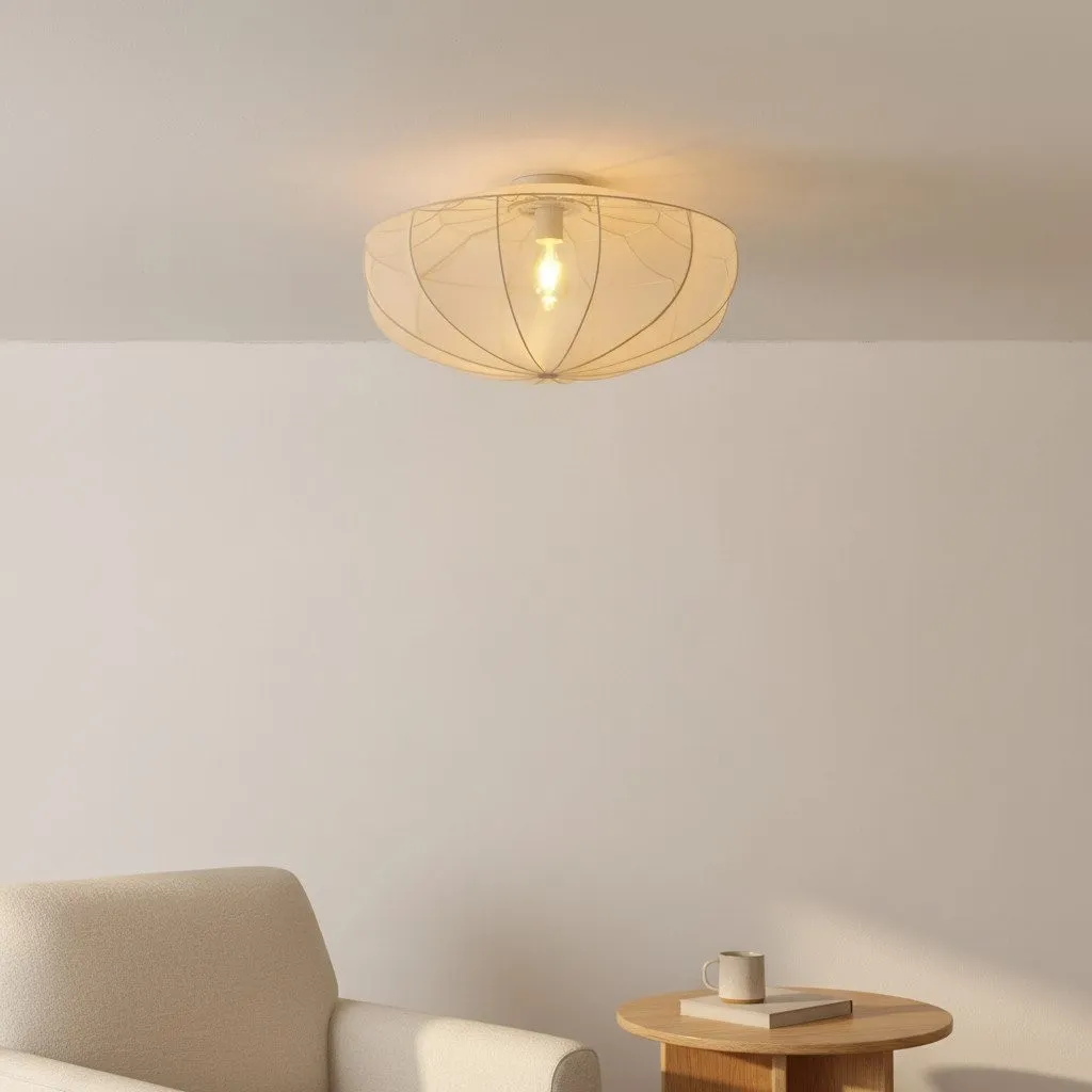 Lumifil Draped Mesh Ceiling Light - Boho Rustic Textured Shade Lamp for Living Room or Bedroom KL1707