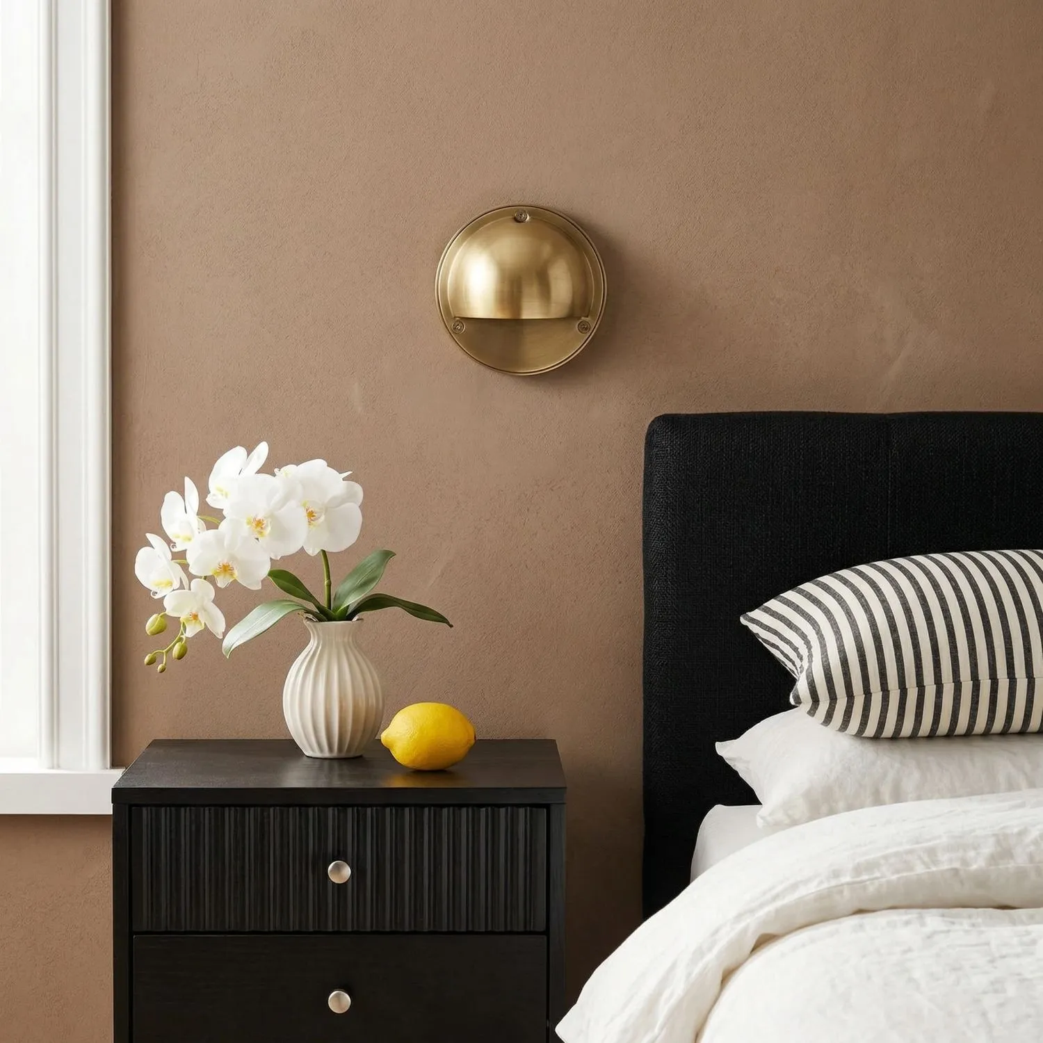 Ardelume Industrial Brass Wall Lamp - Weathered Metal Minimalist Indoor Sconce KL2368