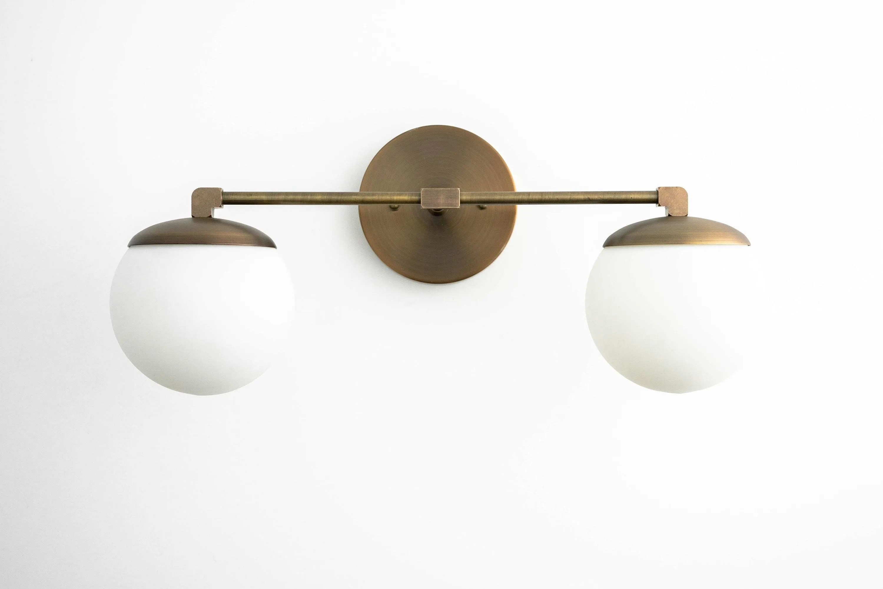 Glorica Glass Vanity Light - Art Deco Brass Wall Globe Fixture Modern KL1500