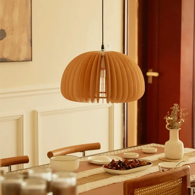 Creative Wooden Pumpkin Pendant Lamp KL112