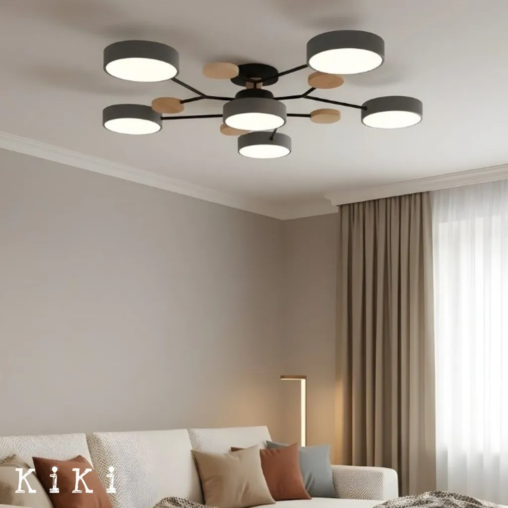 Nordic LED Branched Circle Wooden Ceiling Light KL39