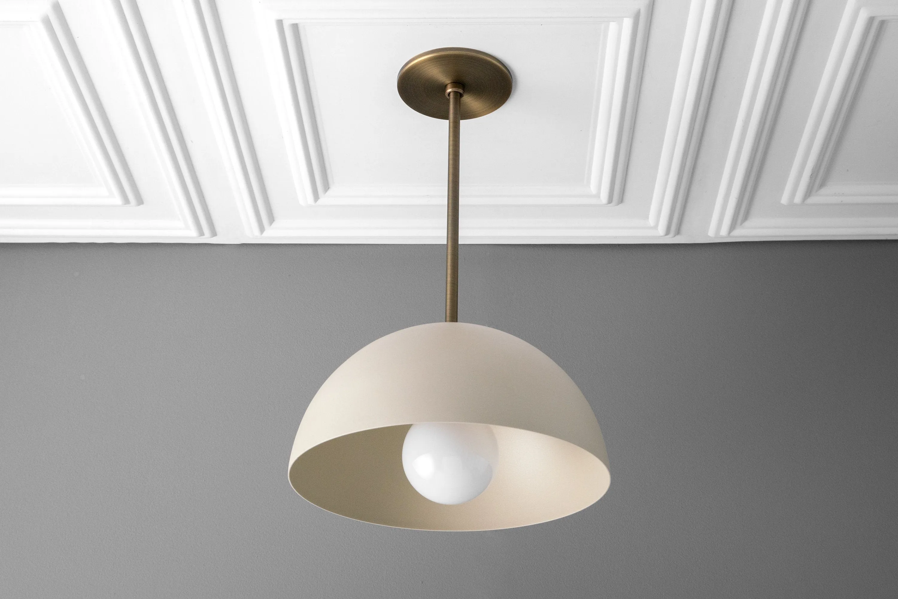 Metio Dome Neutral Dome Pendant - Modern Metal Accent Lighting KL1505