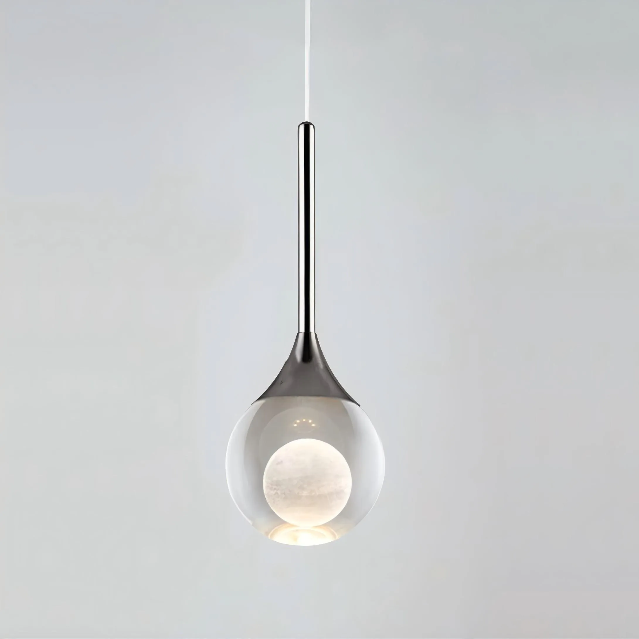 Moon Clear Glass Ball Pendant Light KL773