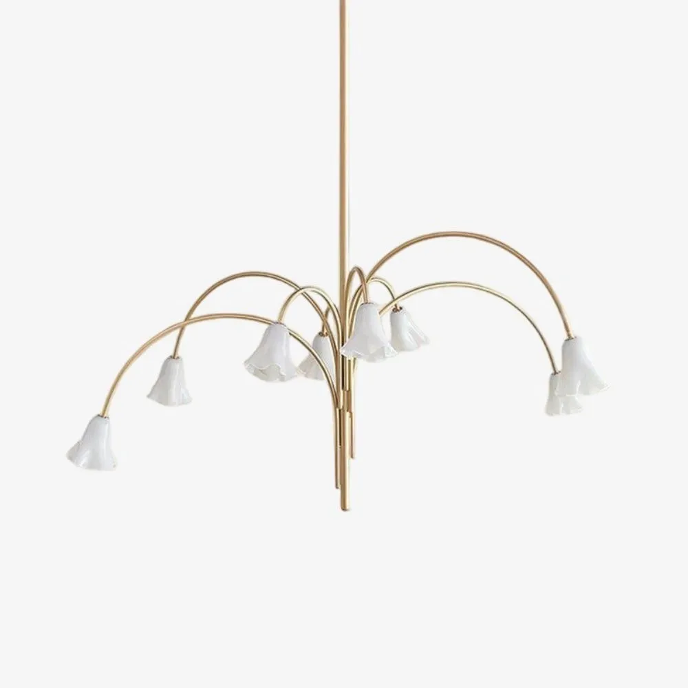 Bellina Modern Romantic Chandelier - Botanical Lily Design with Glass Flowers KL1449
