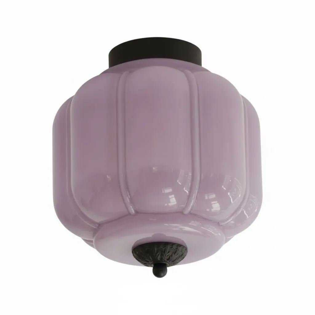 Eloise Pumpkin Inspired Retro Design Glass Ceiling Light - Accent Lighting for Living Room KL1393