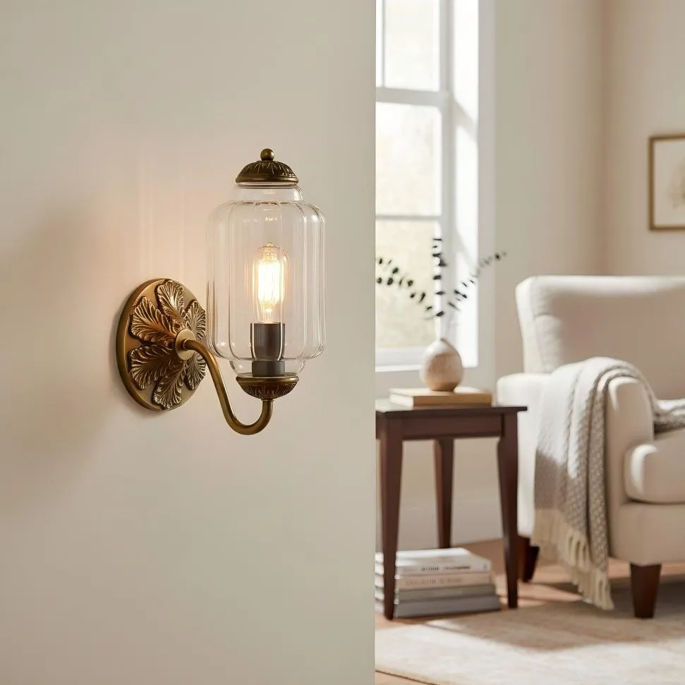 Vintage Glass Candlestick Eloise Wall Sconce KL740