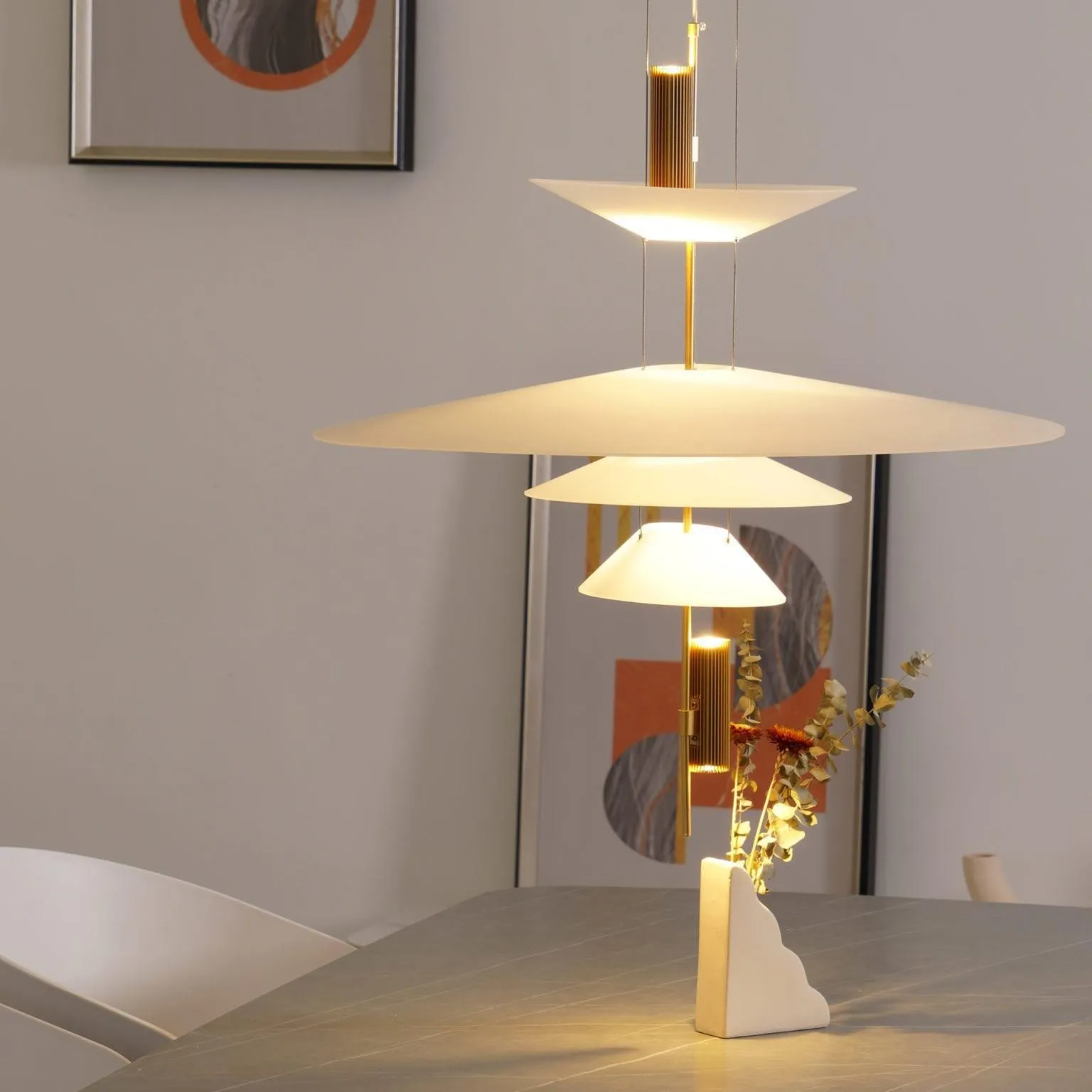 Flamingo Layered Pendant Light - Elegant Modern Lighting for Lounge and Hall