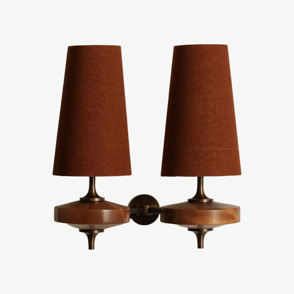 Hour Retro Fabric Shade Wall Sconce – Mid-Century Inspired For Vanity or Bedside KL1176
