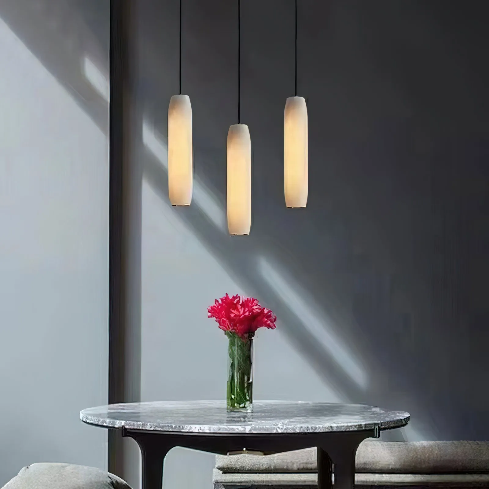 Alabaster Flute Pendant Light D436